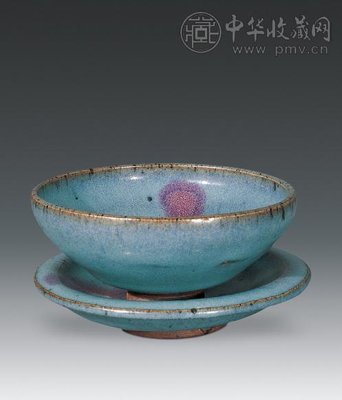 金 钧窑盏托 小碗(2件)