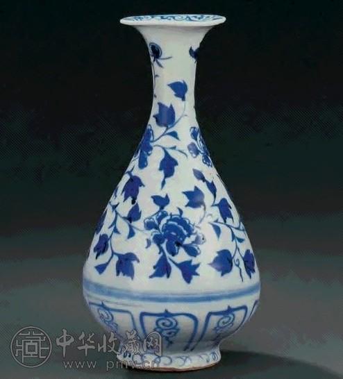 元 青花缠枝牡丹纹玉壶春瓶
