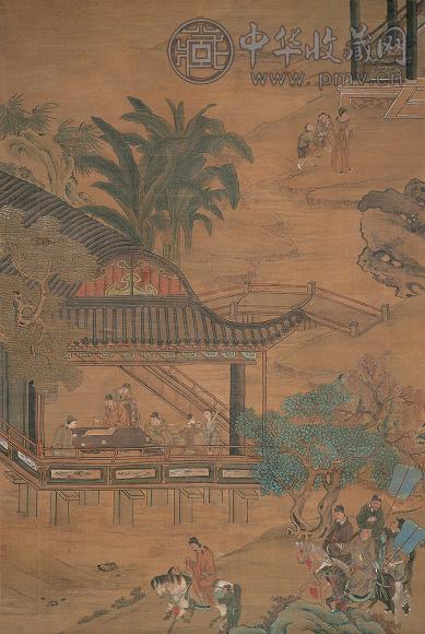 人物故事 立轴 设色绢本