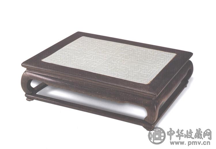 清乾隆 鸡翅木嵌瓷板小几 清乾隆 鸡翅木嵌瓷板小几