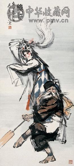 董辰生 秋江 立轴 设色纸本