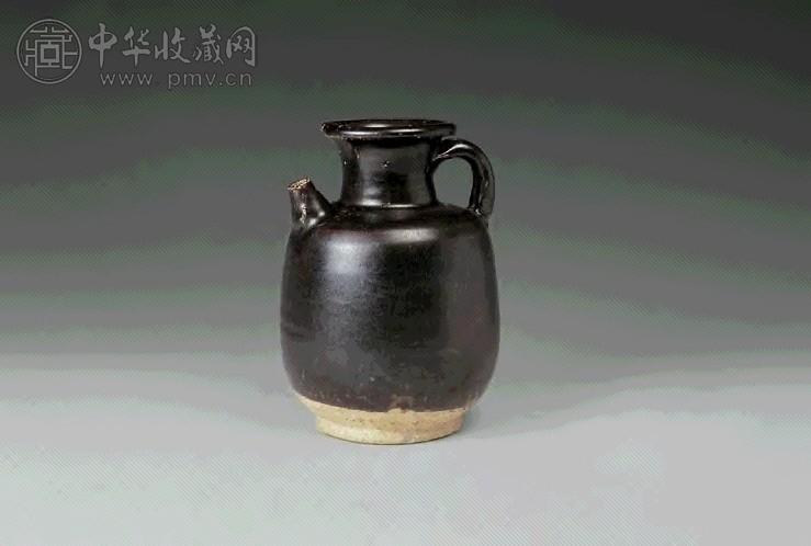 唐 耀州窑酱黑釉执壶