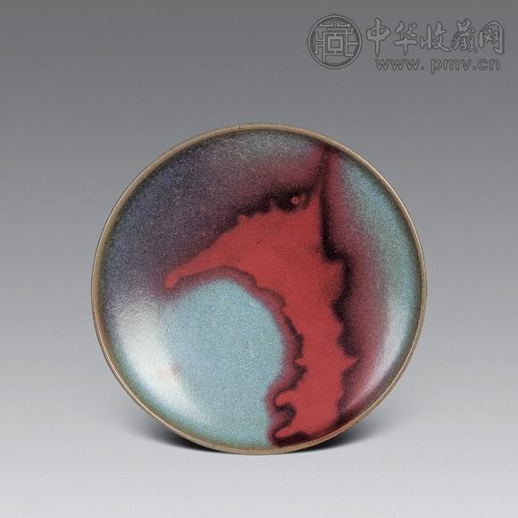 金 钧窑玫瑰紫盘