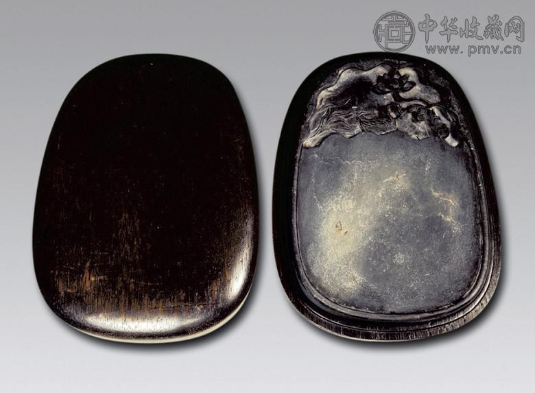 近代 宝鸭穿莲砚