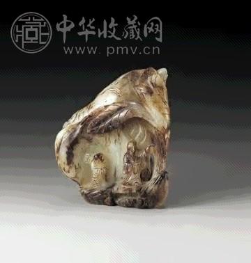 明 玉芭蕉人物山子