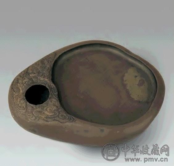明 端石刻题随形砚