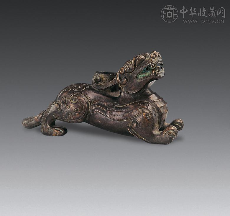 清 铜瑞兽砚滴