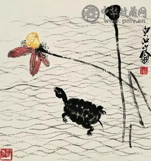 近现代 齐白石 神龟图 轴