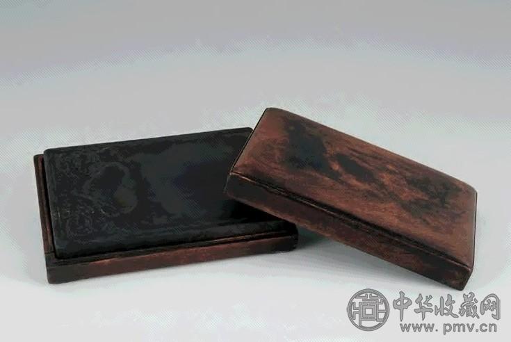 清 端石雕双凤福磬砚