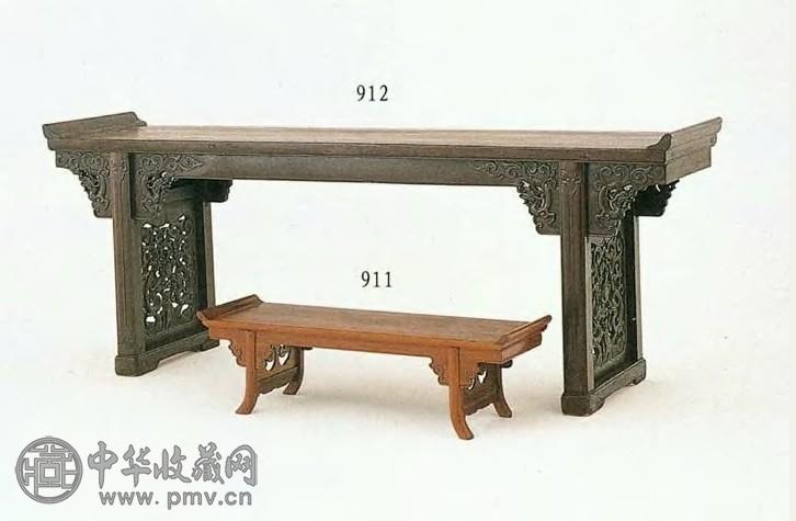 清中期 铁力木夹头榫大翘头案