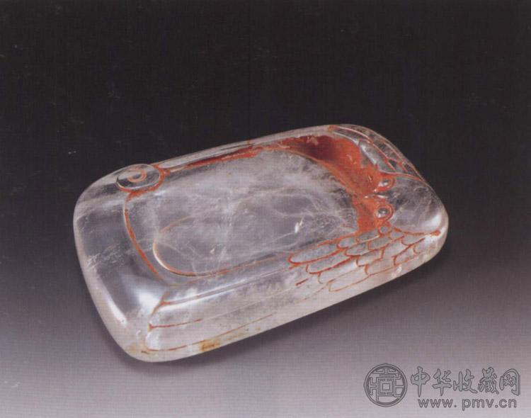 清 水晶石鹰纹随形砚 清 水晶石鹰纹随形砚
