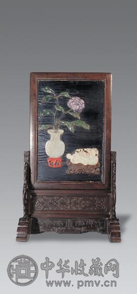 清中期 百宝嵌台屏