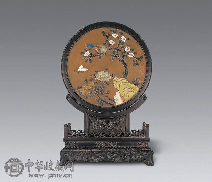 清 百宝嵌喜鹊登拇纹插屏