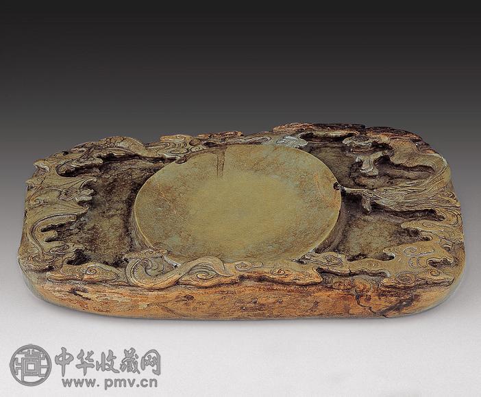 清 雕云龙纹大砚台
