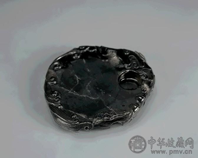 清中期 紫晶福从天降纹砚