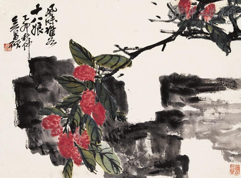 吴昌硕 1915年作 风味 立轴 设色纸本