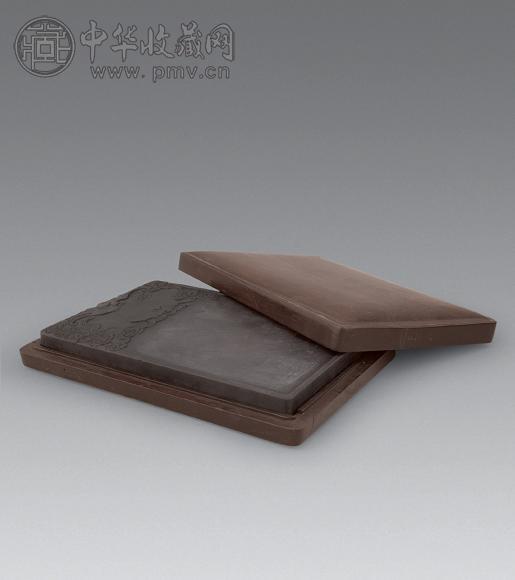 清 刻云蝠长方端砚