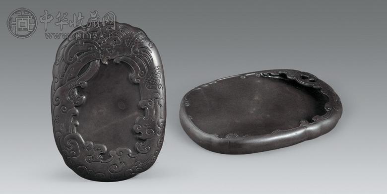 杨留海 镂雕云凤纹端砚