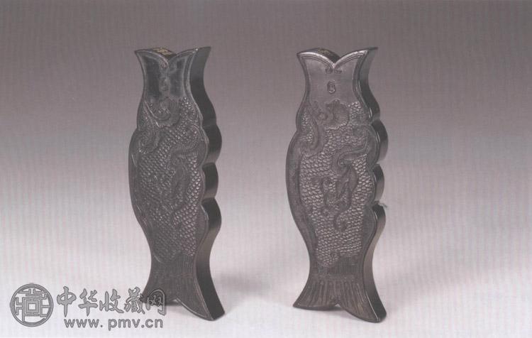 清乾隆 御制鱼形墨(2锭)