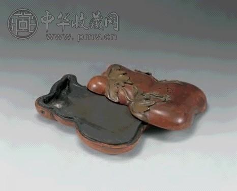 清中期 漆沙木葫芦形砚