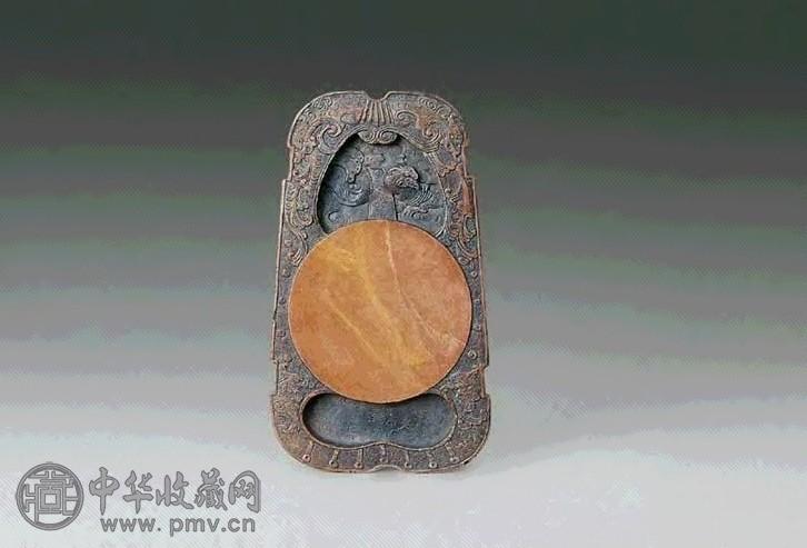清 红丝石琴形砚