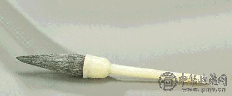 清乾隆 雕叶纹白玉笔