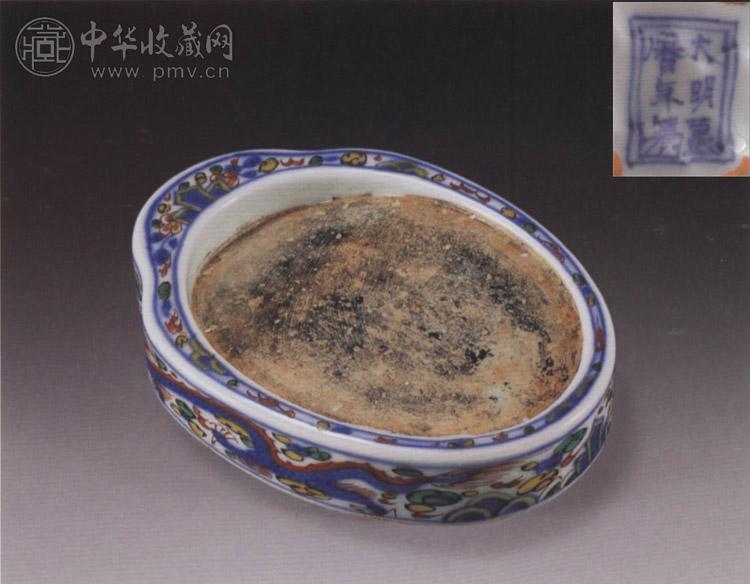 明万历 五彩龙凤砚 明万历 五彩龙凤砚