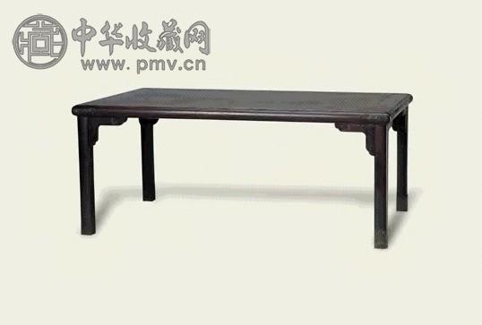 清 紫檀镶铜包角炕几