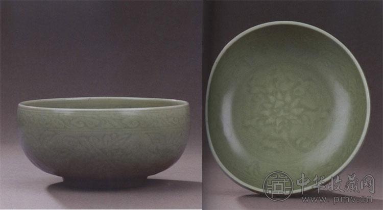 明初 龙泉窑画花花卉纹碗