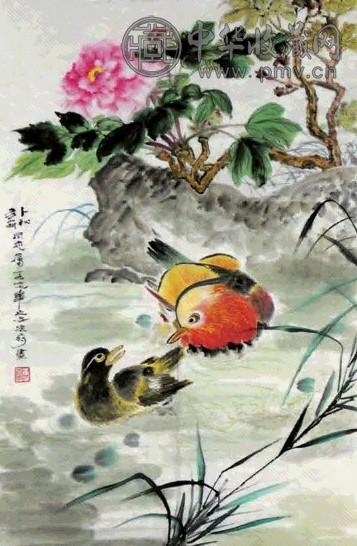 唐云 花鸟 软片 设色纸本