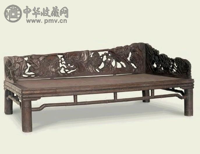 清早期 榉木松竹梅罗汉床 清早期 榉木松竹梅罗汉床