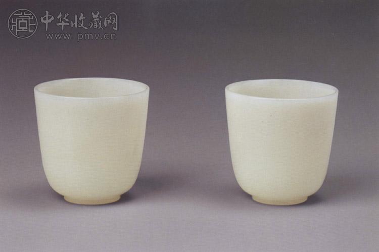清中期 白玉杯(1对)