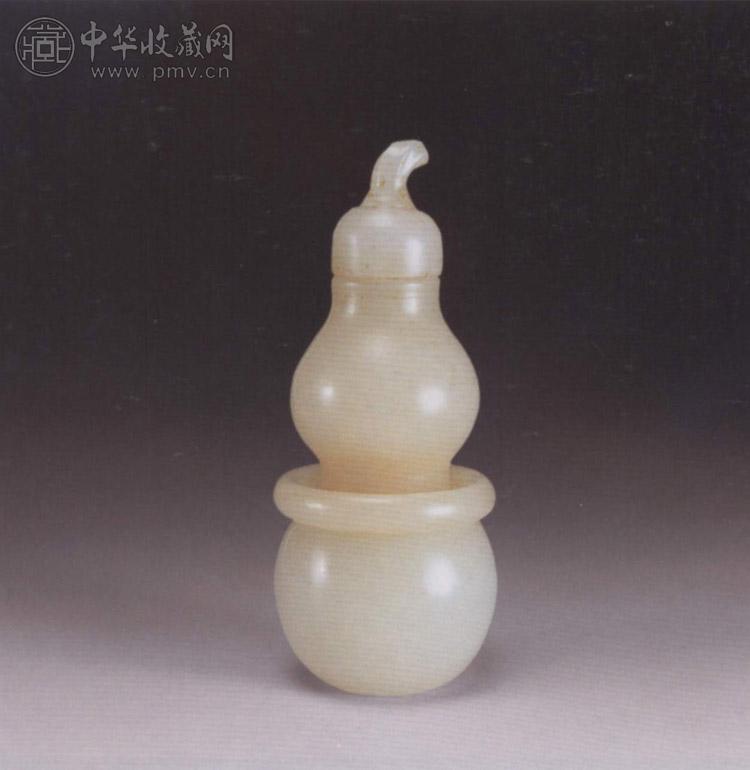 清 白玉葫芦形鼻烟壶