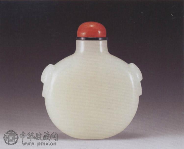 清中期 白玉铺首耳鼻烟壶