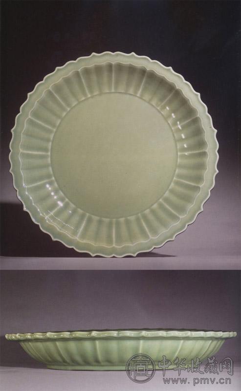 明 龙泉窑青瓷棱口折沿大盘