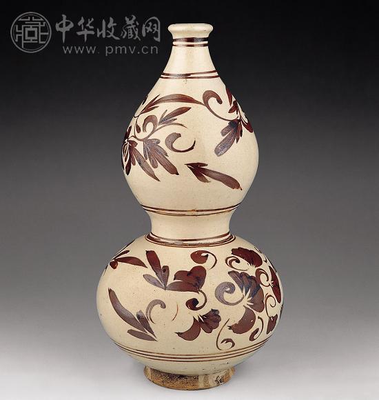 元 磁州系铁锈花葫芦瓶