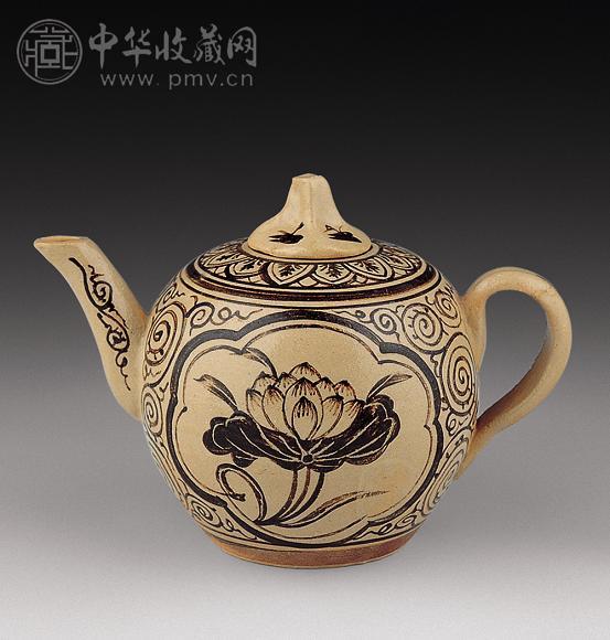 元 吉州窑黑花执壶