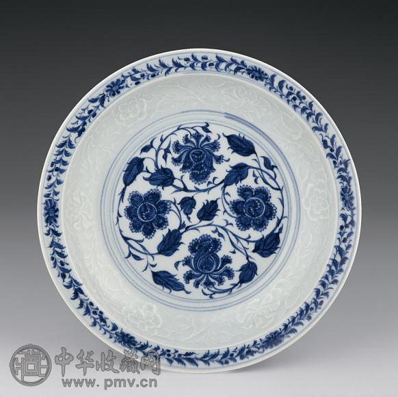 元 青花印花纹盘