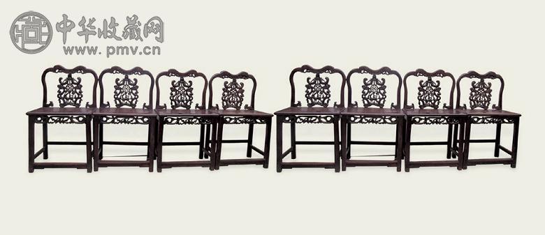清 红木雕福禄寿椅(8件)