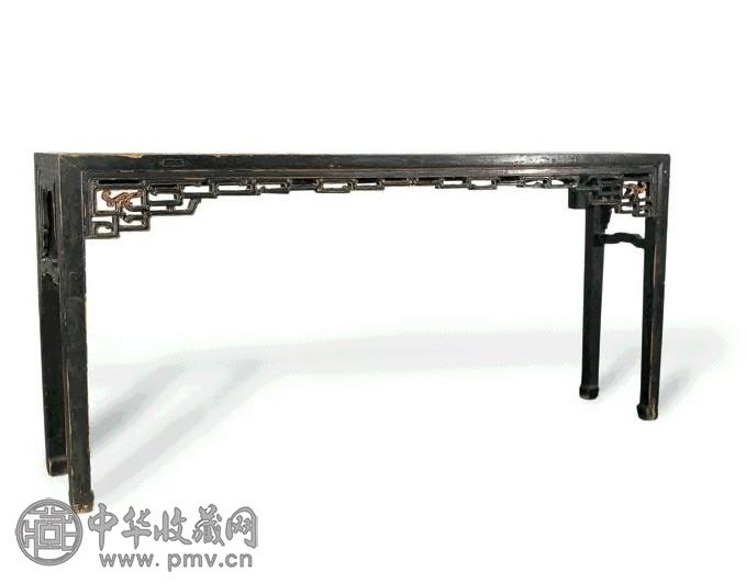 清中期 黑漆描金条案