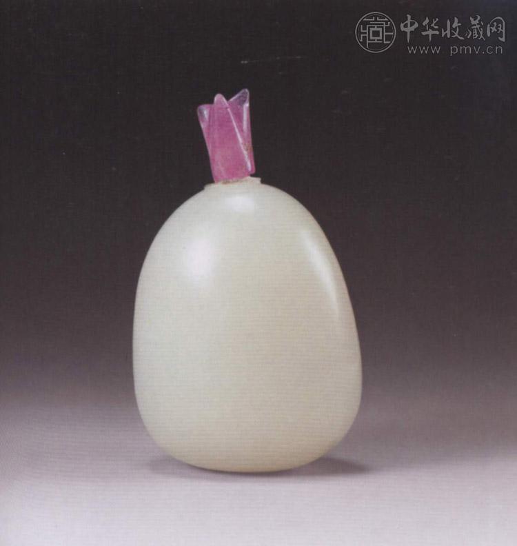 清 白玉鼻烟壶