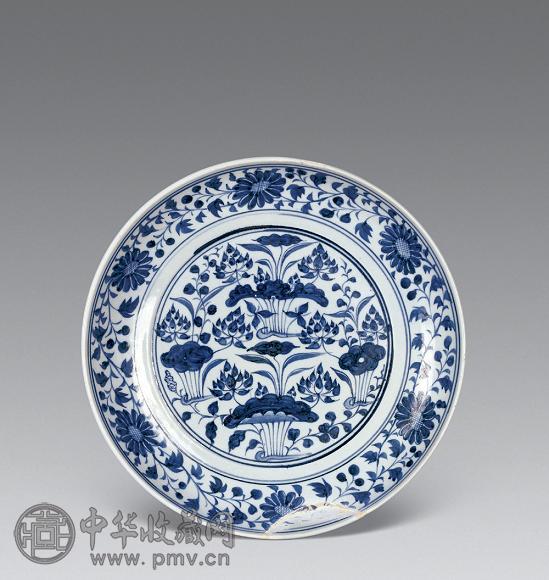 元 青花莲塘盘