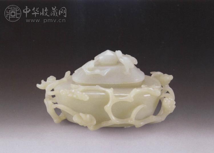 明 白玉灵芝罐