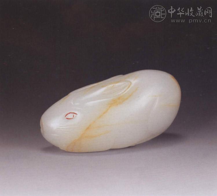 清中期 白玉兔形鼻烟壶