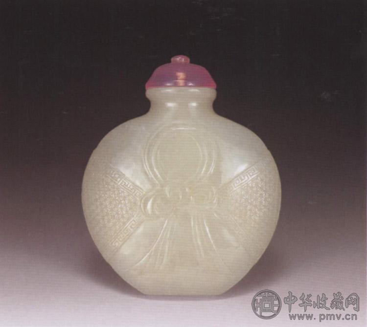 清 玉包袱纹鼻烟壶