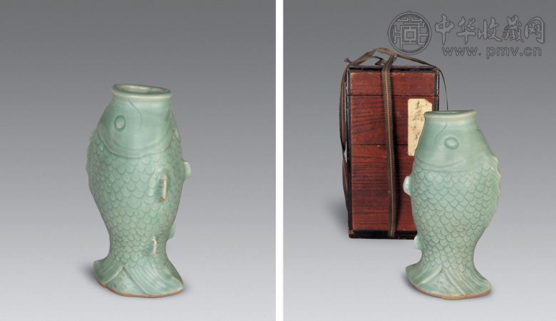 元 龙泉鱼形花插