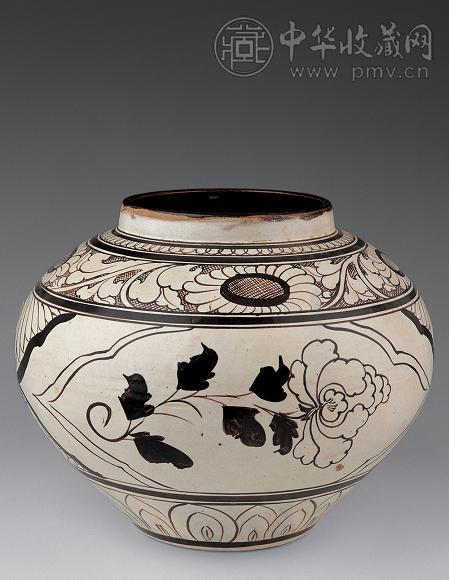 元-明 磁州窑铁锈花罐