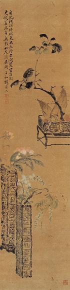 刘德六 花卉 立轴 设色纸本