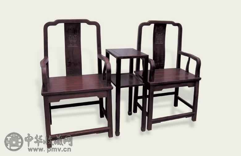 清 红木南官帽椅(3件)