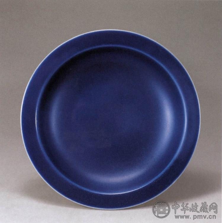 明 霁蓝釉折沿盘